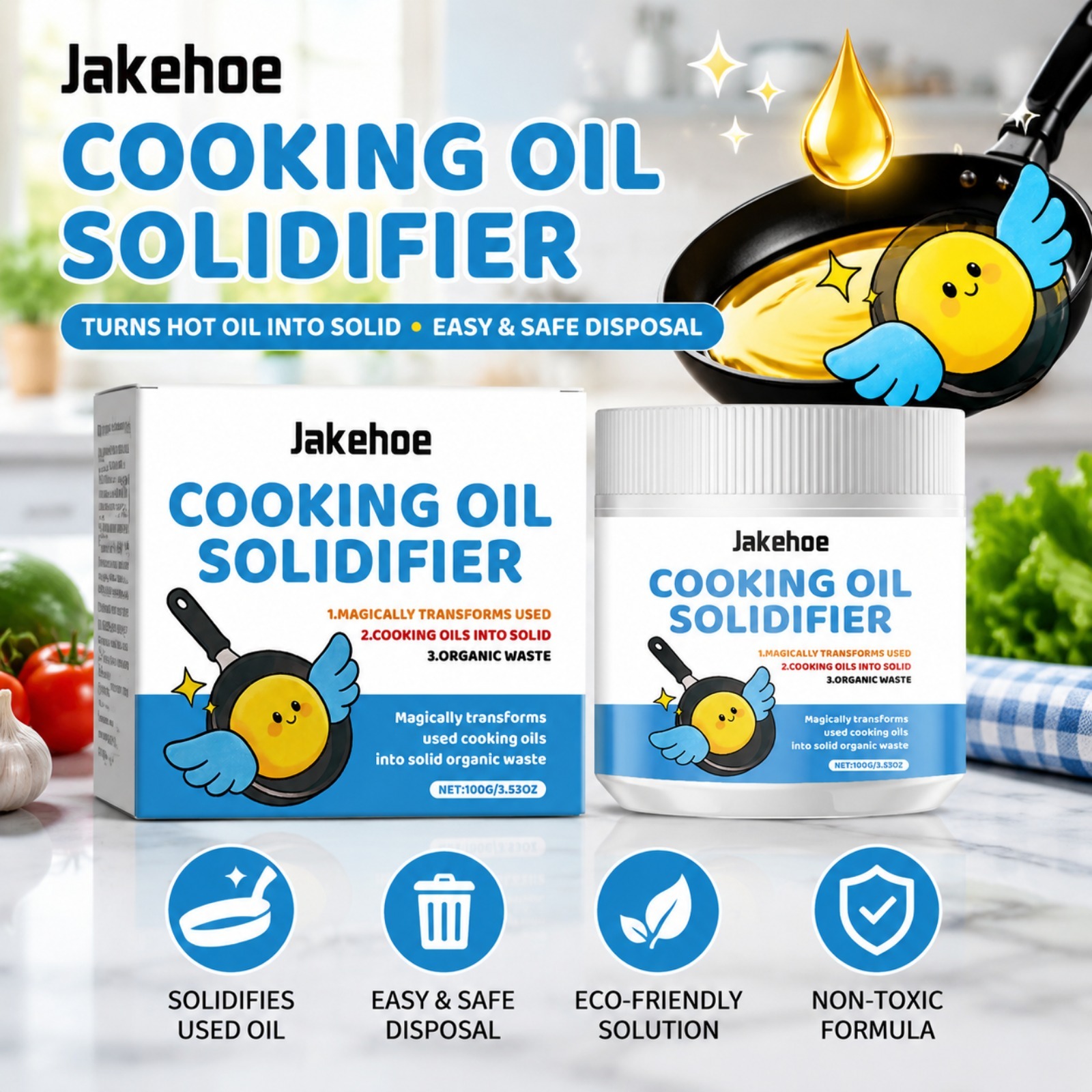 Home Cooking Oil Disposal - Порошок-отвердитель для масла: предотвращает засоры в