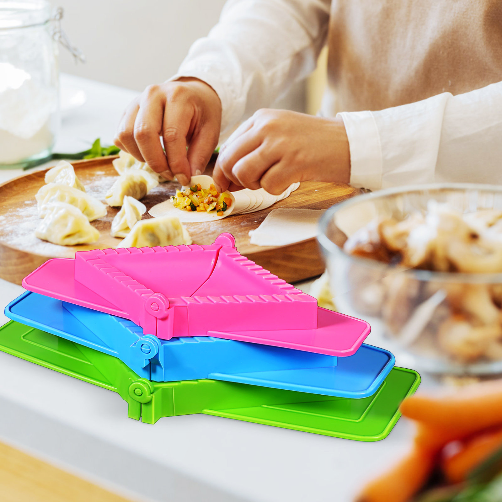 Gyoza Dumpling Maker - Набор из 3-х пластиковых квадратных форм