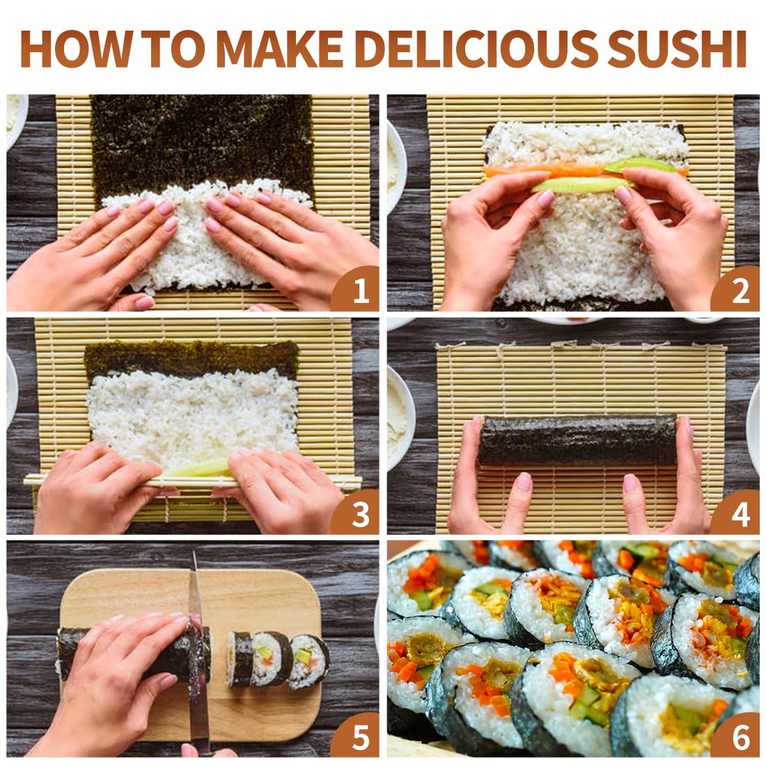 Набор для приготовления суши с – обзор и цена Sushi Mat Bamboo